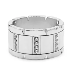 11mm Cartier Tank Francaise Diamond Ring Size 53 - 18ct White Gold