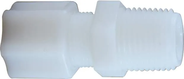 1/2 Comp x 1/4" Mip White Nylon Male Connector Adapter