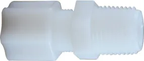 1/2 Comp x 3/8" Mip White Nylon Male Connector Adapter