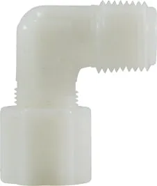 1/2" COMP x 1/2" MIP White Nylon Male Elbow