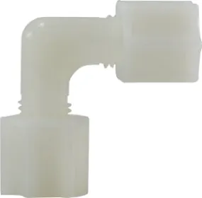 1/4" White Nylon Compression Union Elbow