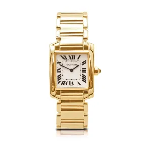 18ct Cartier 25mm Tank Francaise Quartz Watch - Model Ref: 1821