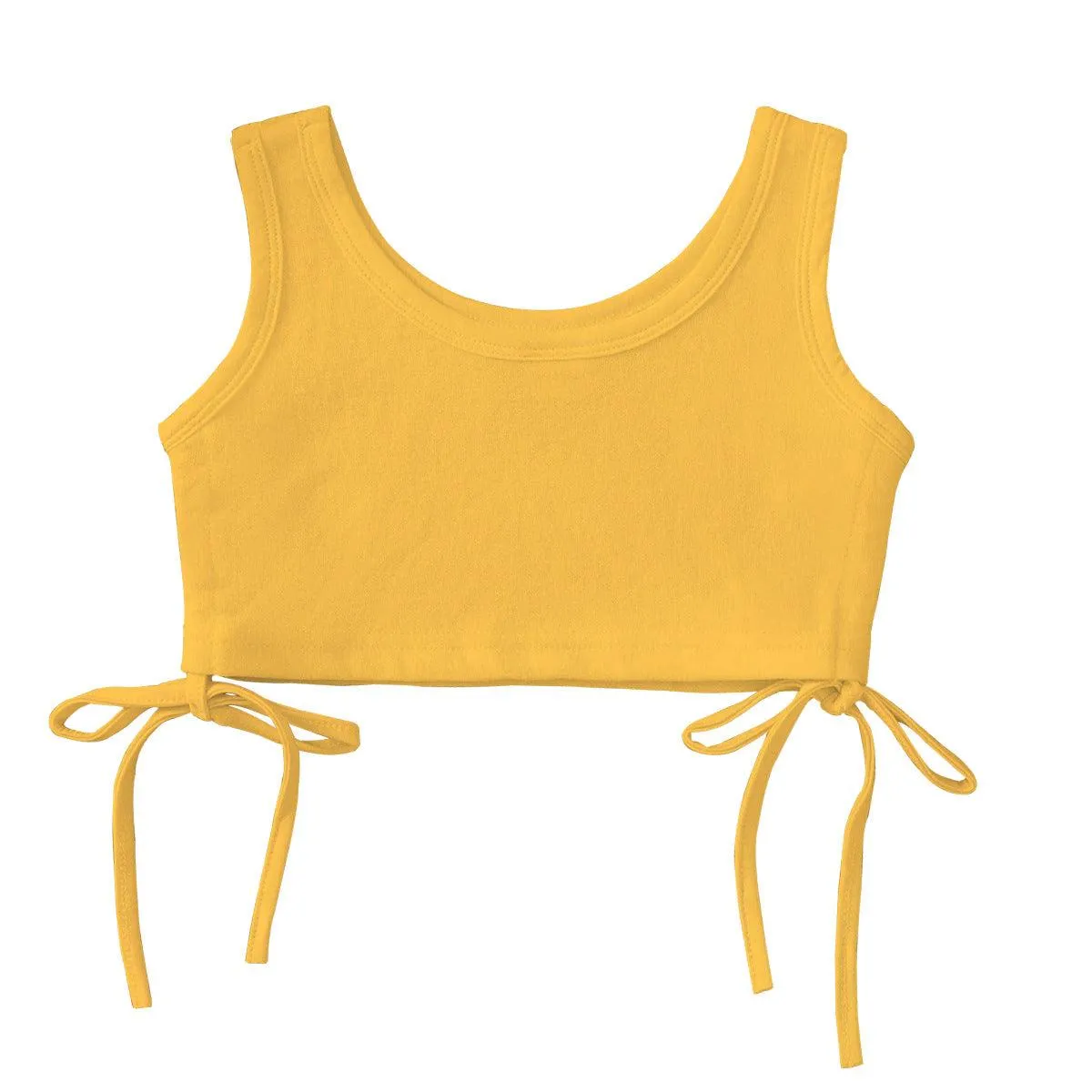 18M-6Y Toddler Girls Solid Color Drawstring Tank Tops Fashion Girl Wholesale