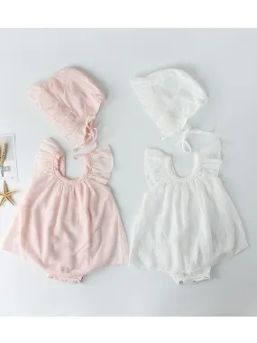 2-Piece Outfits Spanish Style Baby Girl Romper  Ruffle Hat