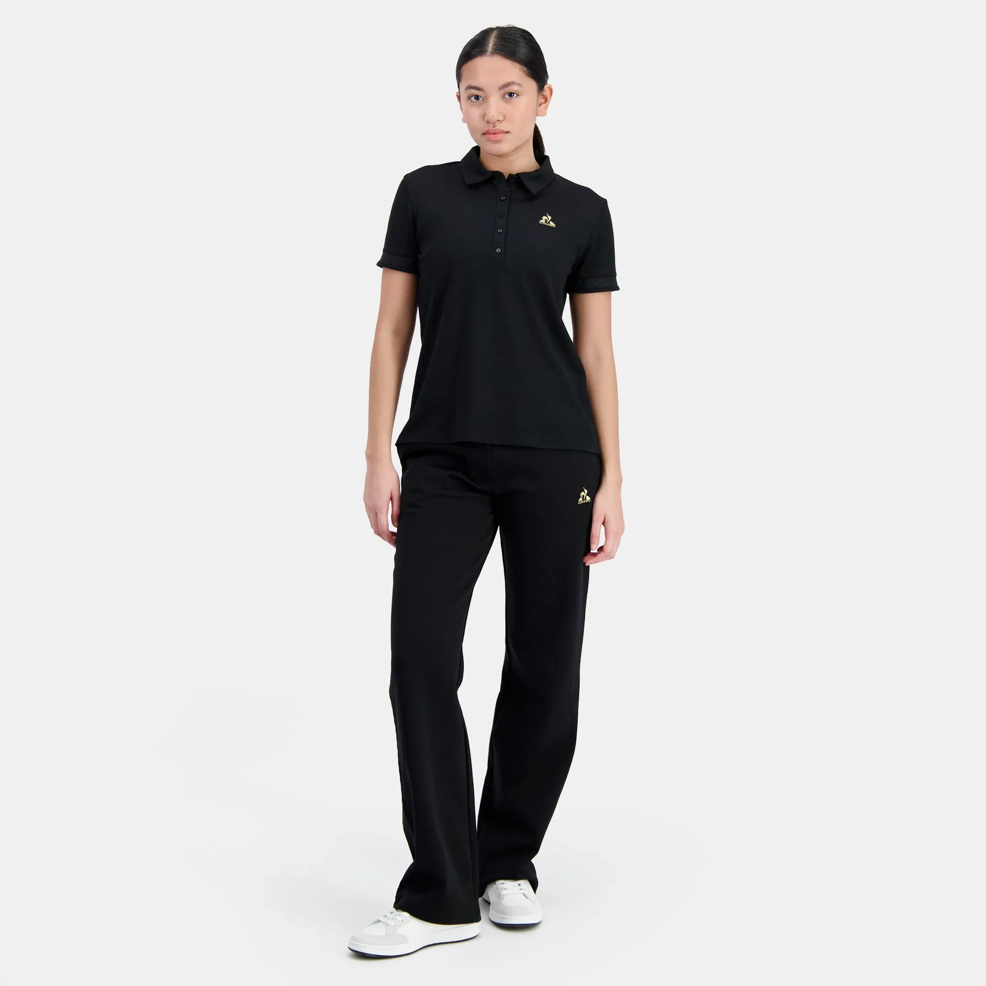 2410886-COQ D'OR Polo SS N°1 W black | Polo Femme en interlock 240g coton