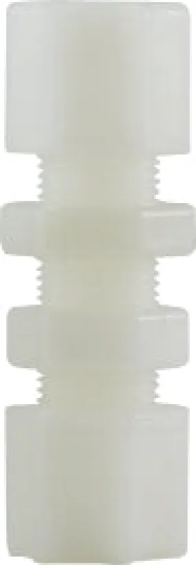 3/8" White Nylon Bulkhead Compression Union