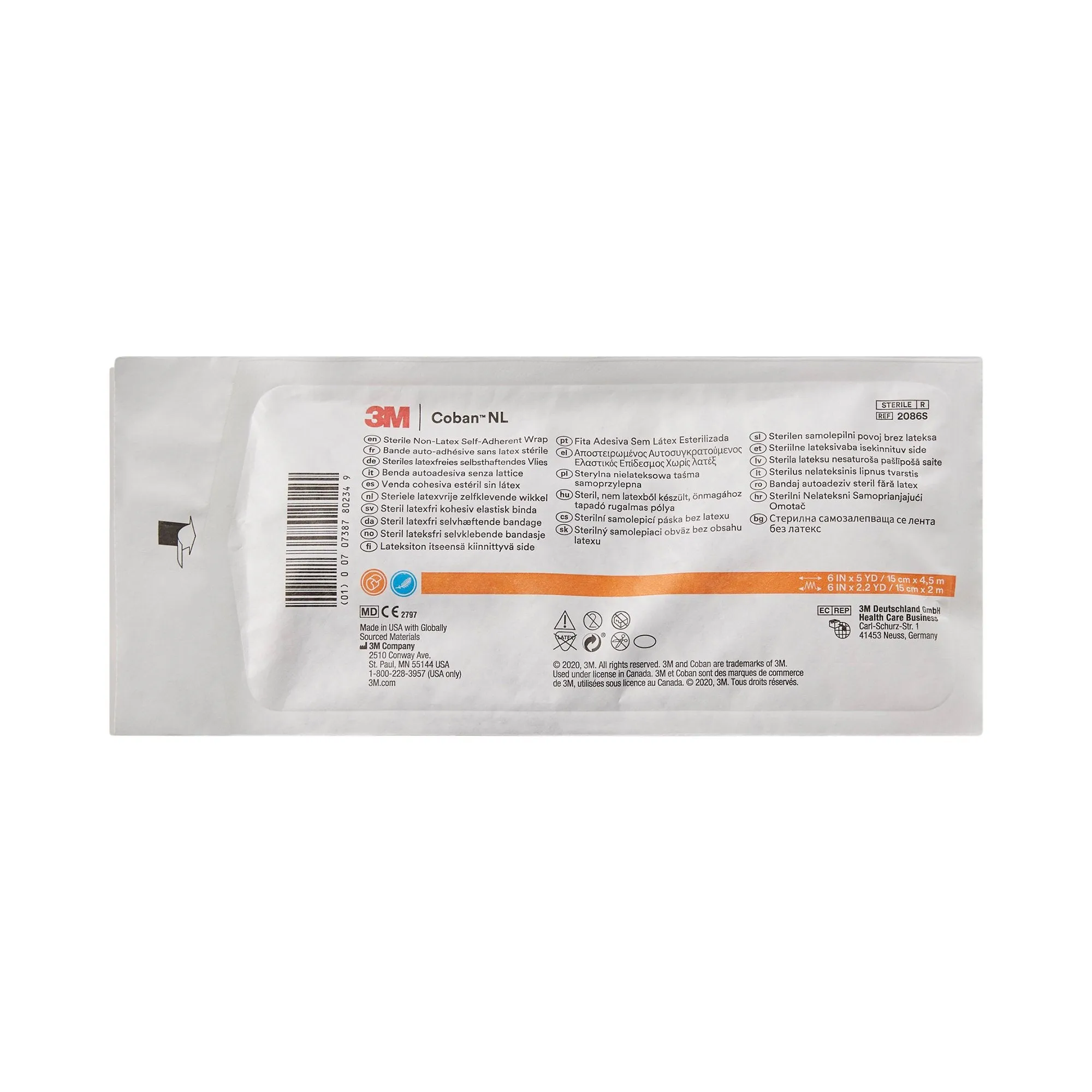 3M™ Coban™ LF Self-adherent Closure Cohesive Bandage, 6 Inch x 5 Yard