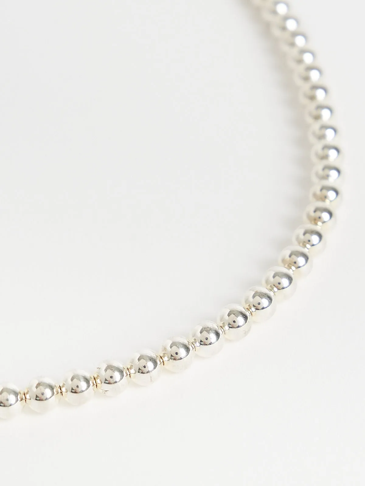 51g Beads Necklace in Slick Polished 925 Sterling Silver