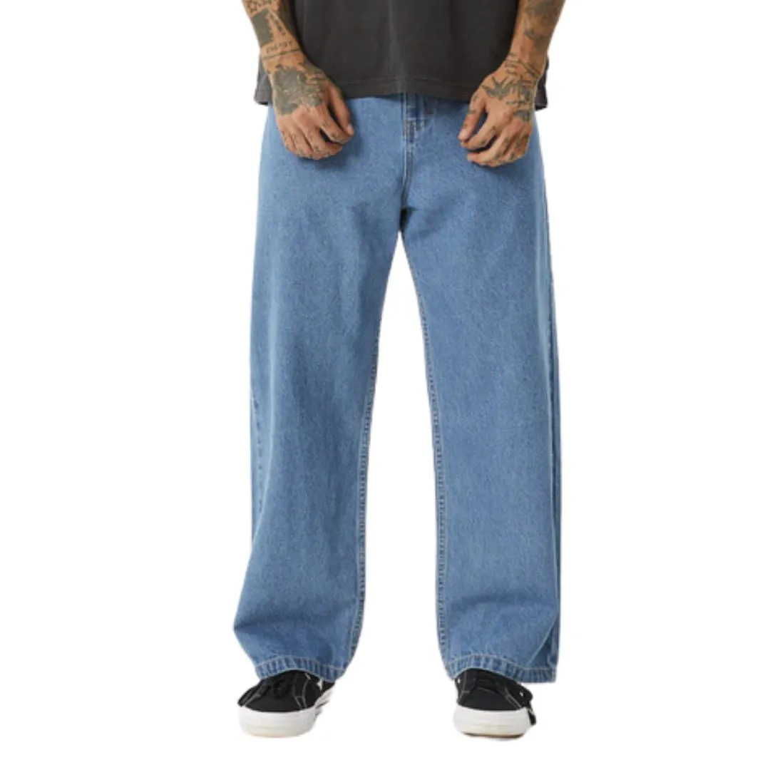 Afends Pablo Hemp Denim Baggy Fit Jeans - Worn Blue