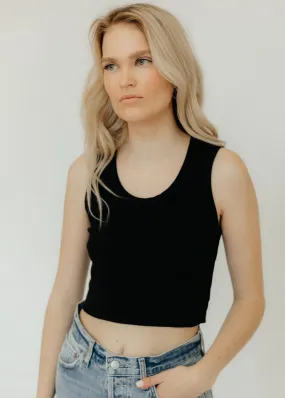 AGOLDE Cropped Poppy Tank in Black