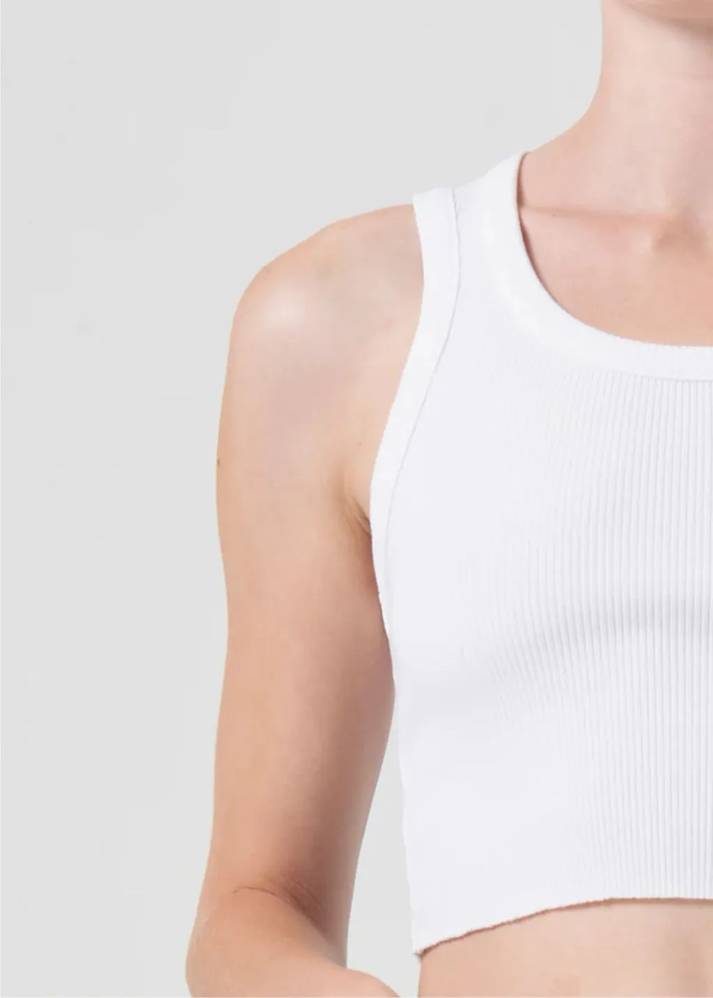 AGOLDE Cropped Poppy Tank in White