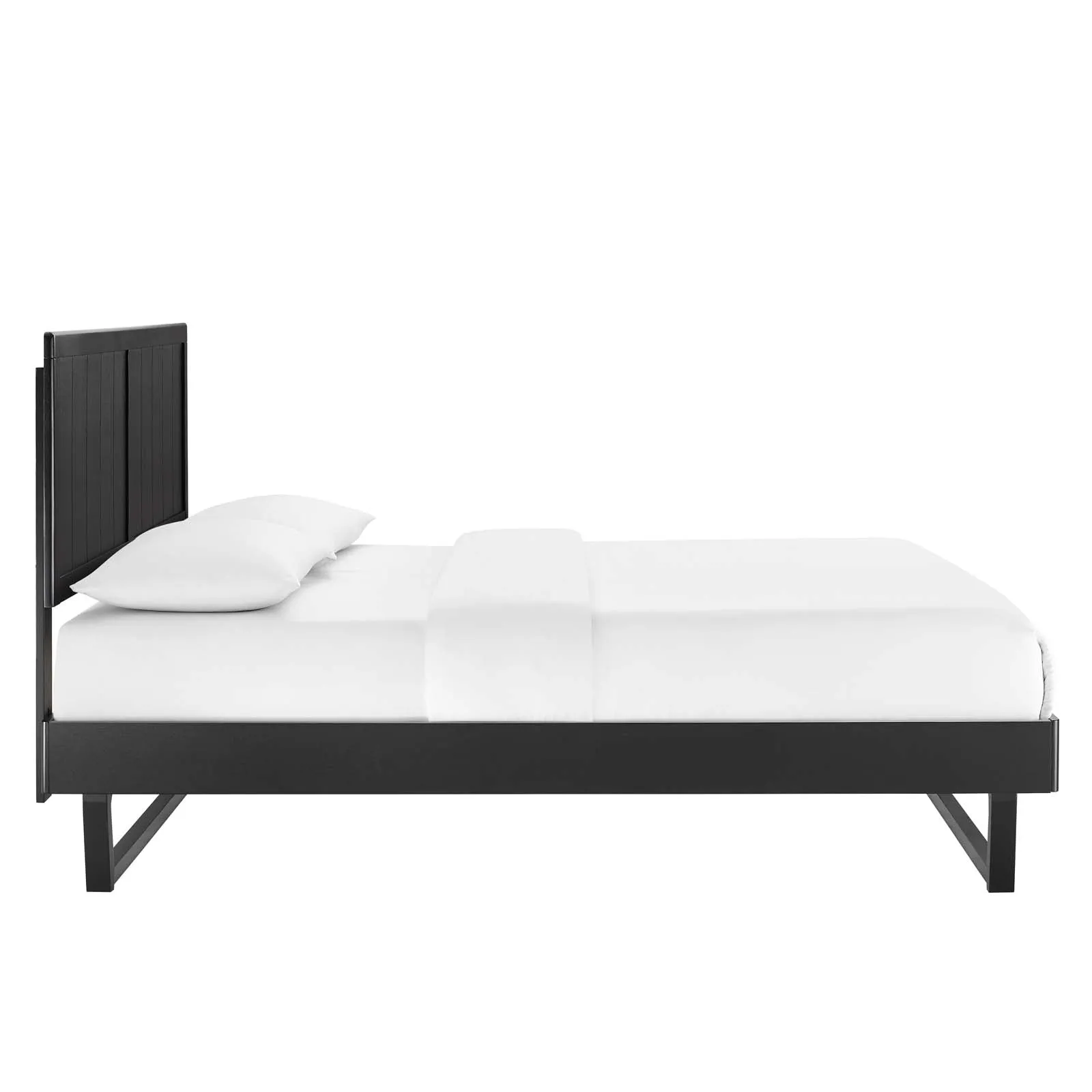 Alana Wood Platform Bed With Angular Frame