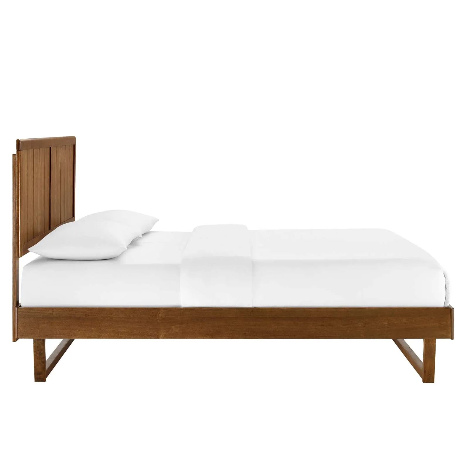 Alana Wood Platform Bed With Angular Frame