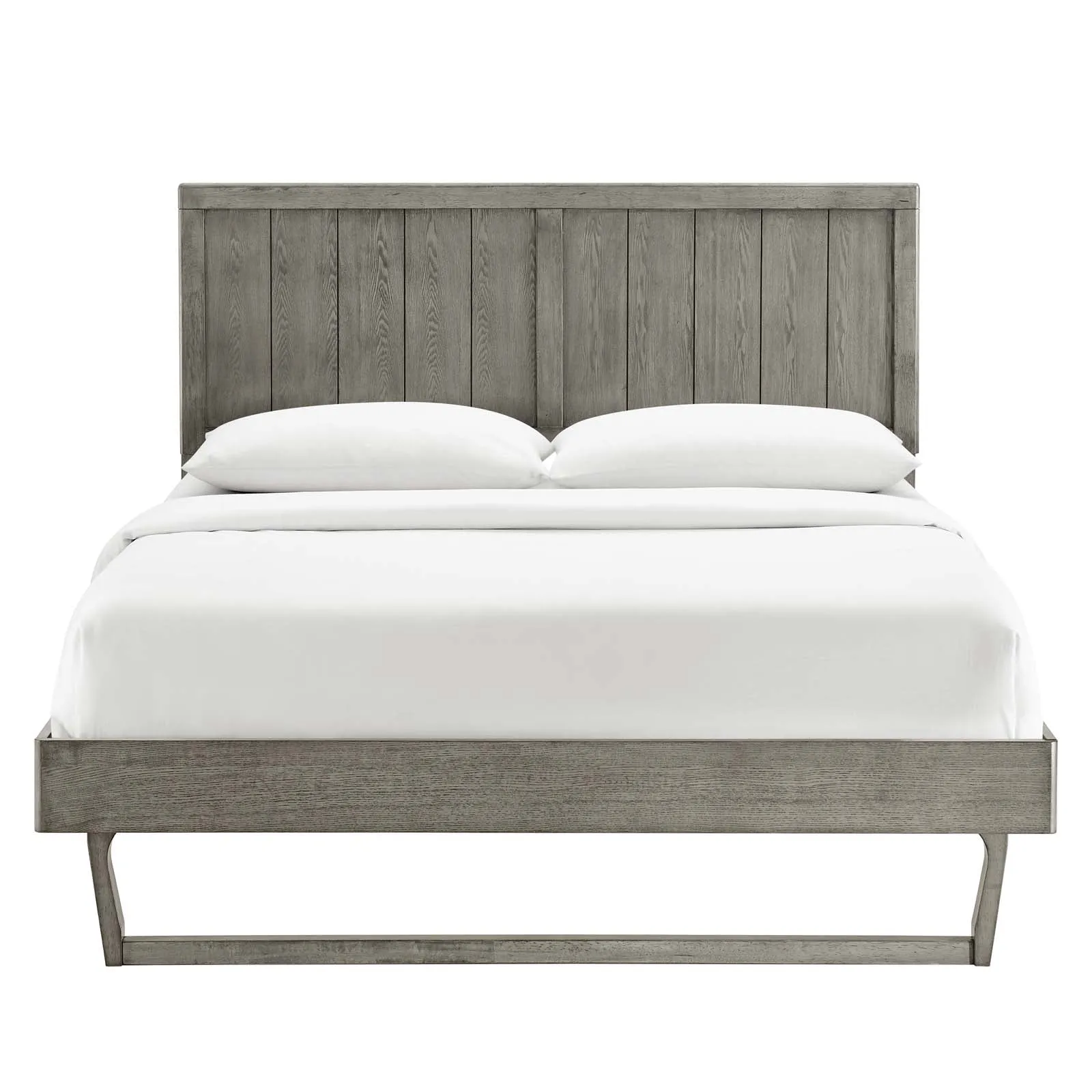 Alana Wood Platform Bed With Angular Frame