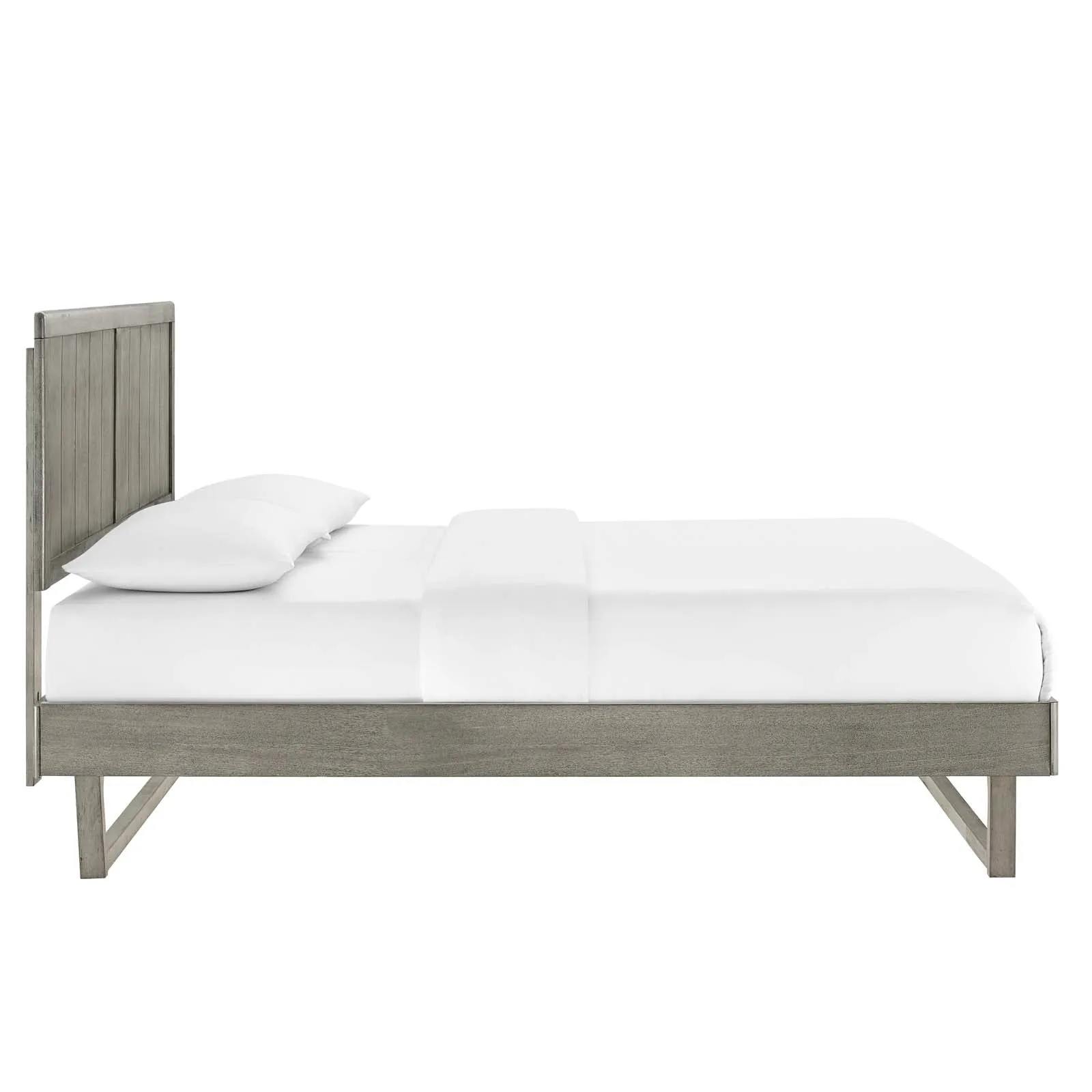 Alana Wood Platform Bed With Angular Frame