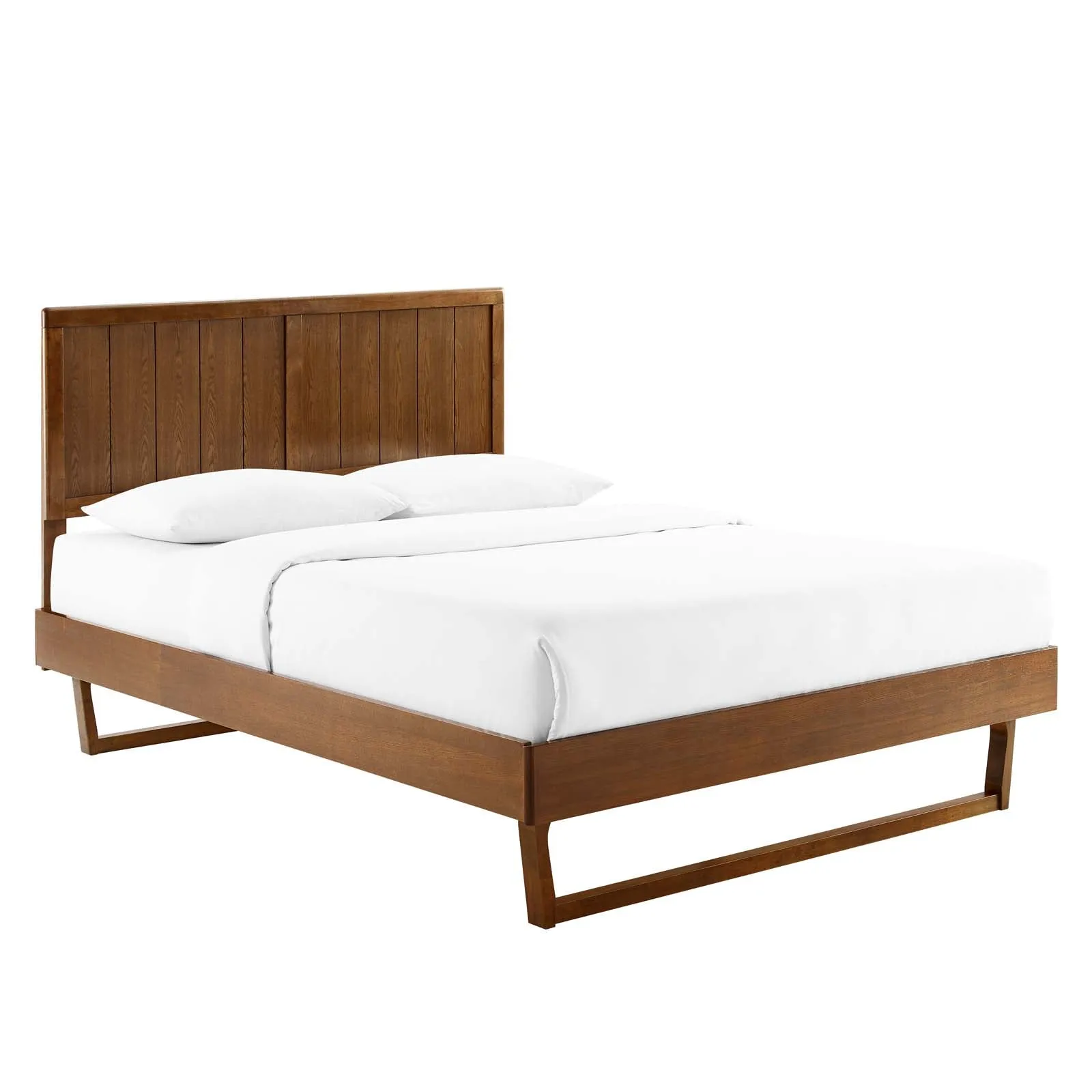 Alana Wood Platform Bed With Angular Frame