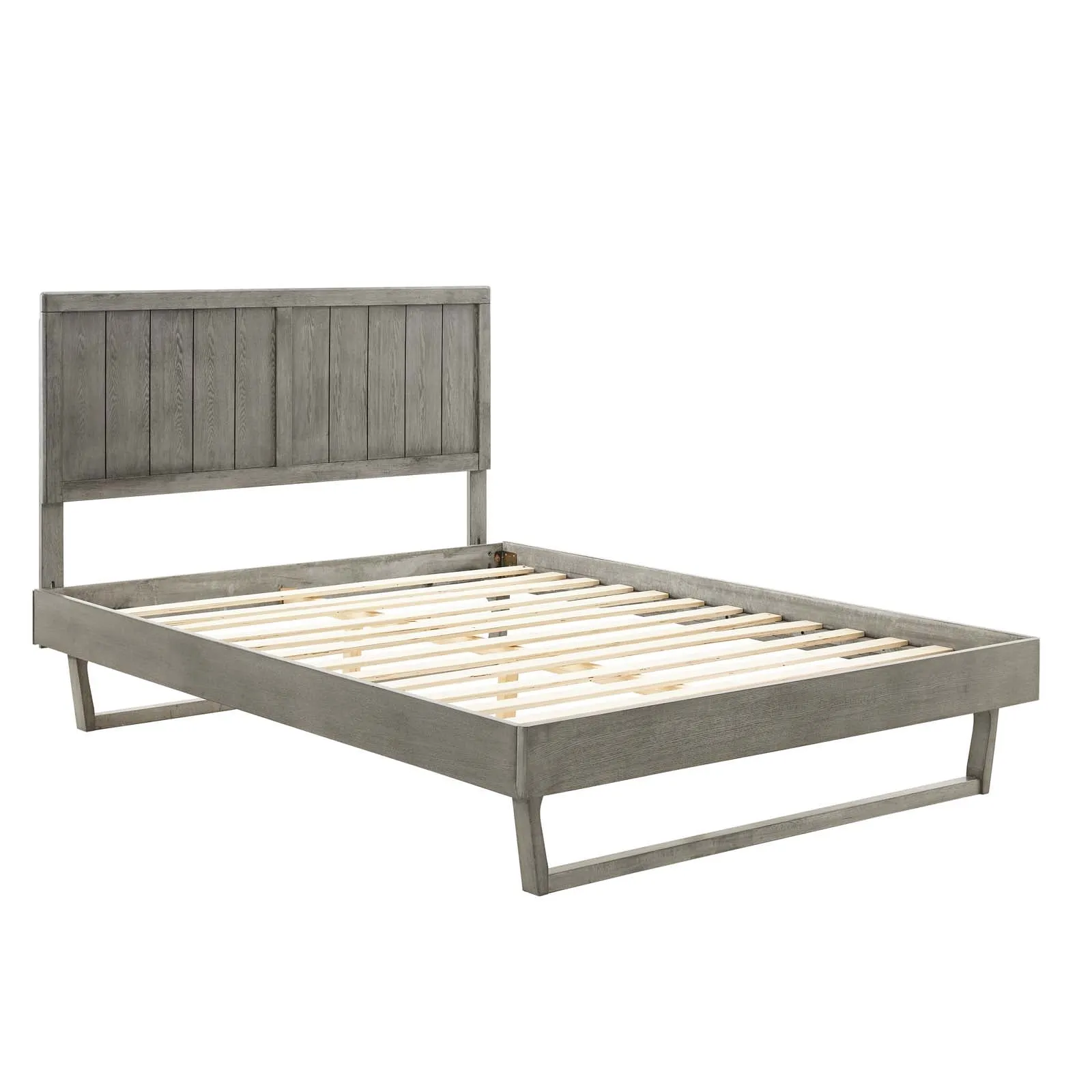 Alana Wood Platform Bed With Angular Frame