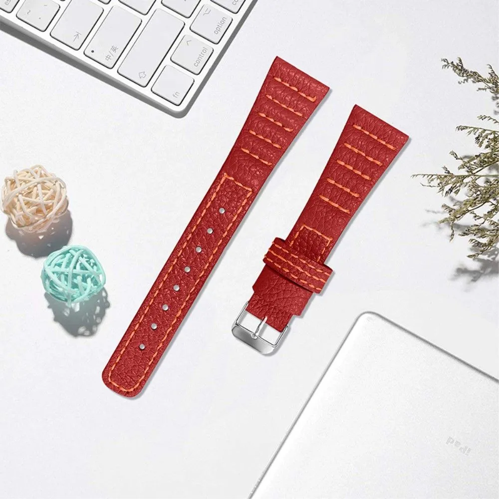 Amazfit Bip S / GTR 42mm Top Layer genuine leather watch strap - Red