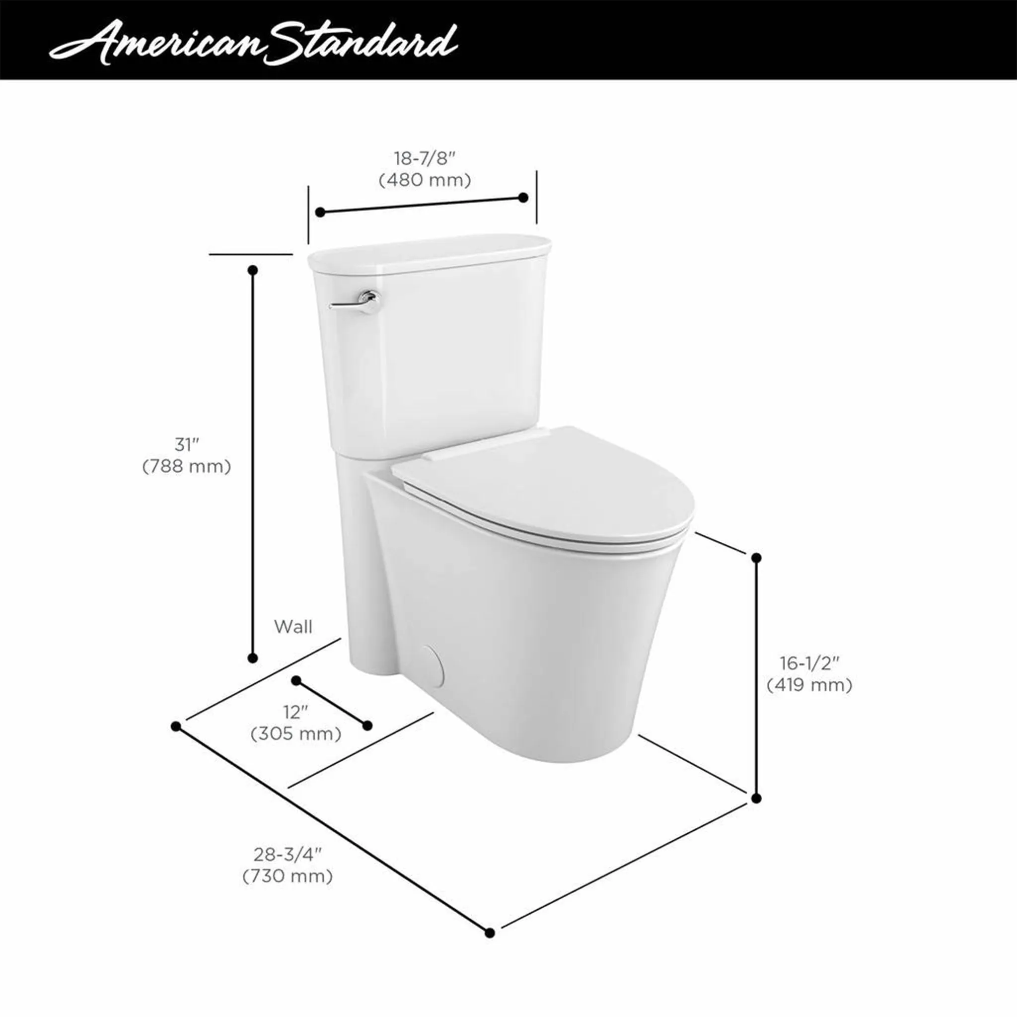 American Standard Studio S Right Height Elongated Toilet with Seat