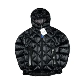 And Wander Black Pertex Diamond Quilted Hooded Puffer Jacket