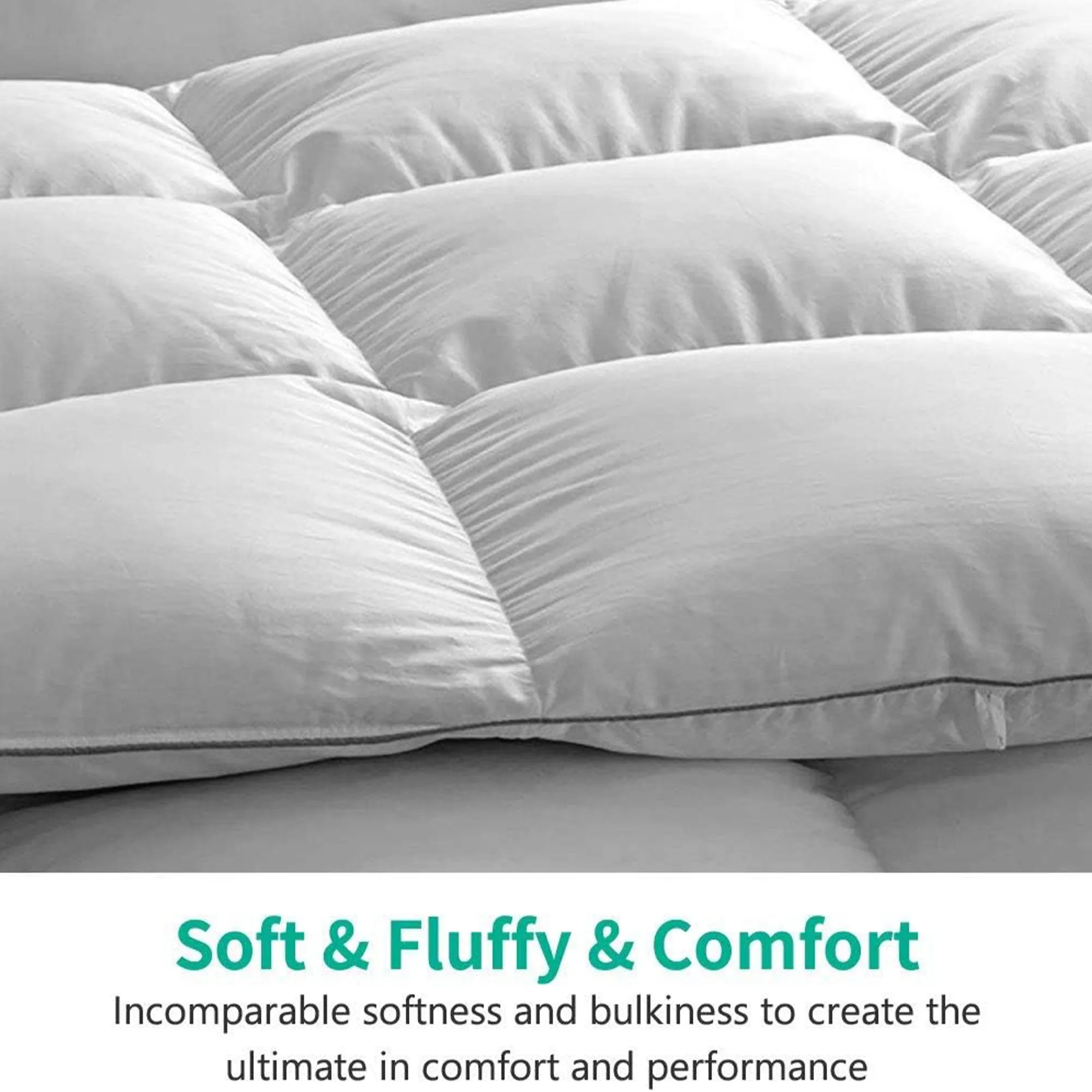 APSMILE Lightweight All Season Feathers Down Full Queen Duvet Comforter, White