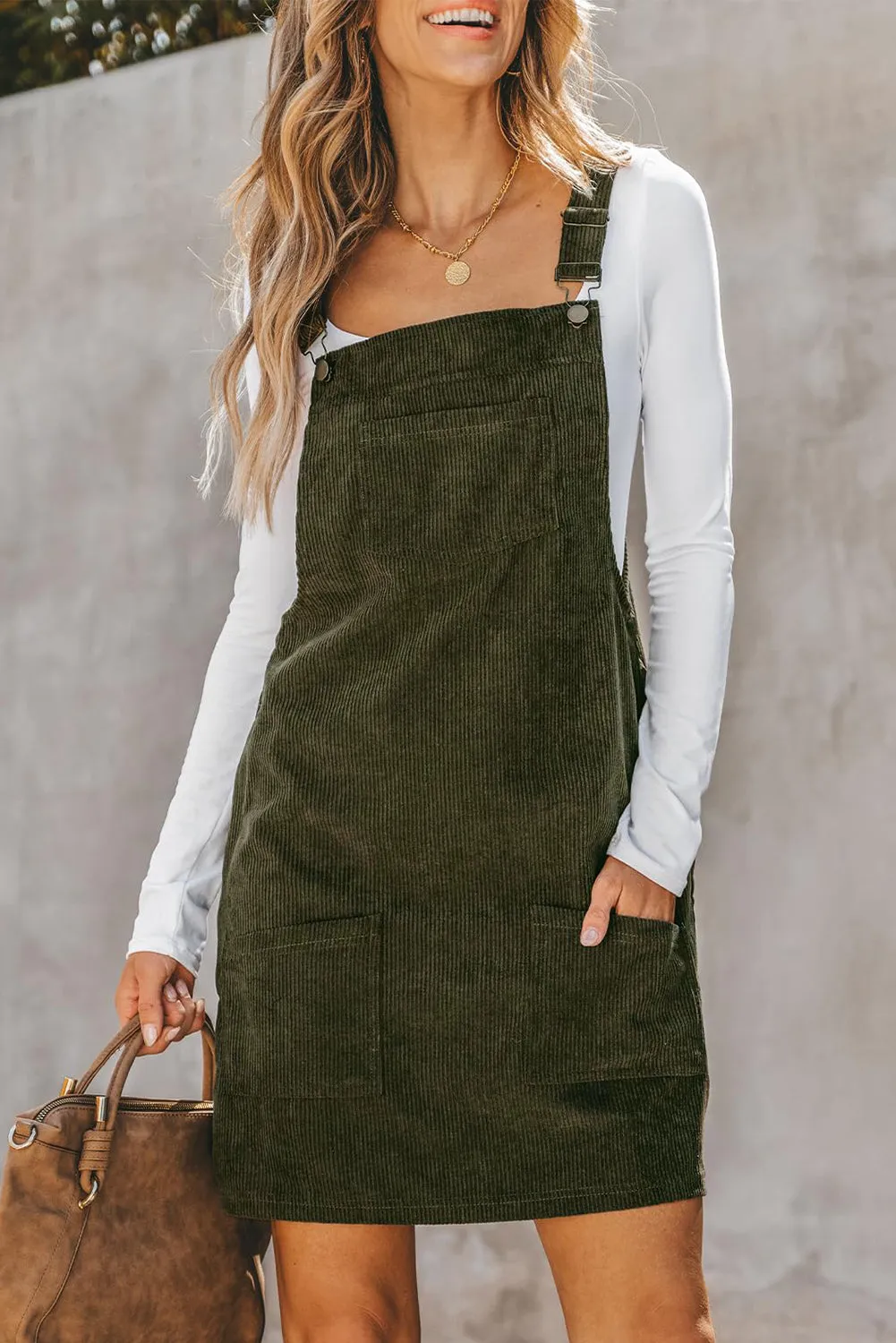 Autumnal Corduroy Overall Dress: Seasonal Style