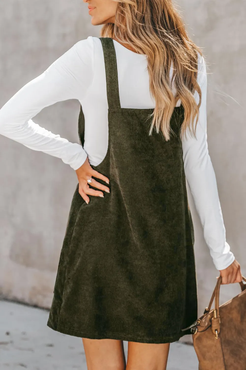 Autumnal Corduroy Overall Dress: Seasonal Style