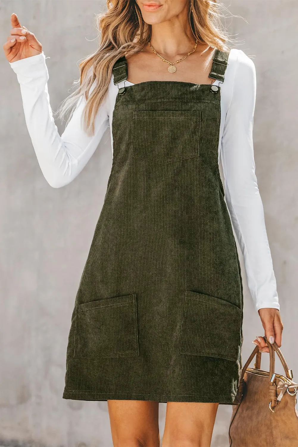 Autumnal Corduroy Overall Dress: Seasonal Style