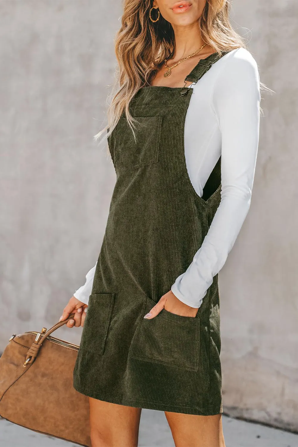 Autumnal Corduroy Overall Dress: Seasonal Style