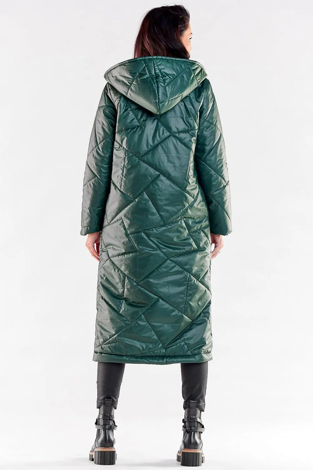 AWANA's European Long Quilted Windshield Coat with large Hood