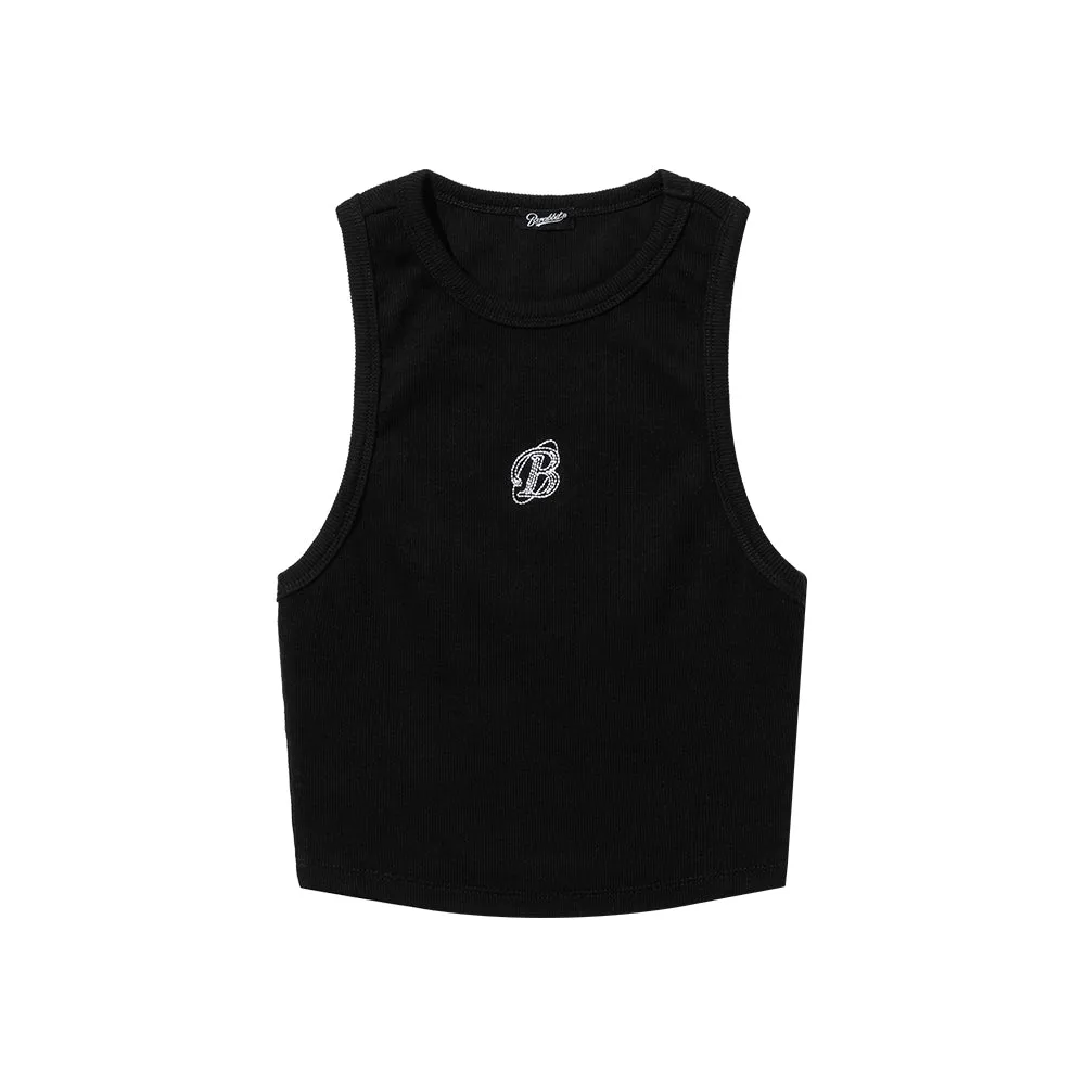 B LOGO SLEEVELESS TOP BLACK