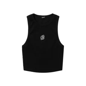 B LOGO SLEEVELESS TOP BLACK