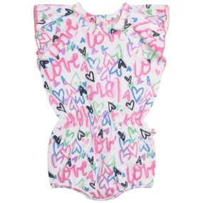 Baby Girls Graffiti Print Romper