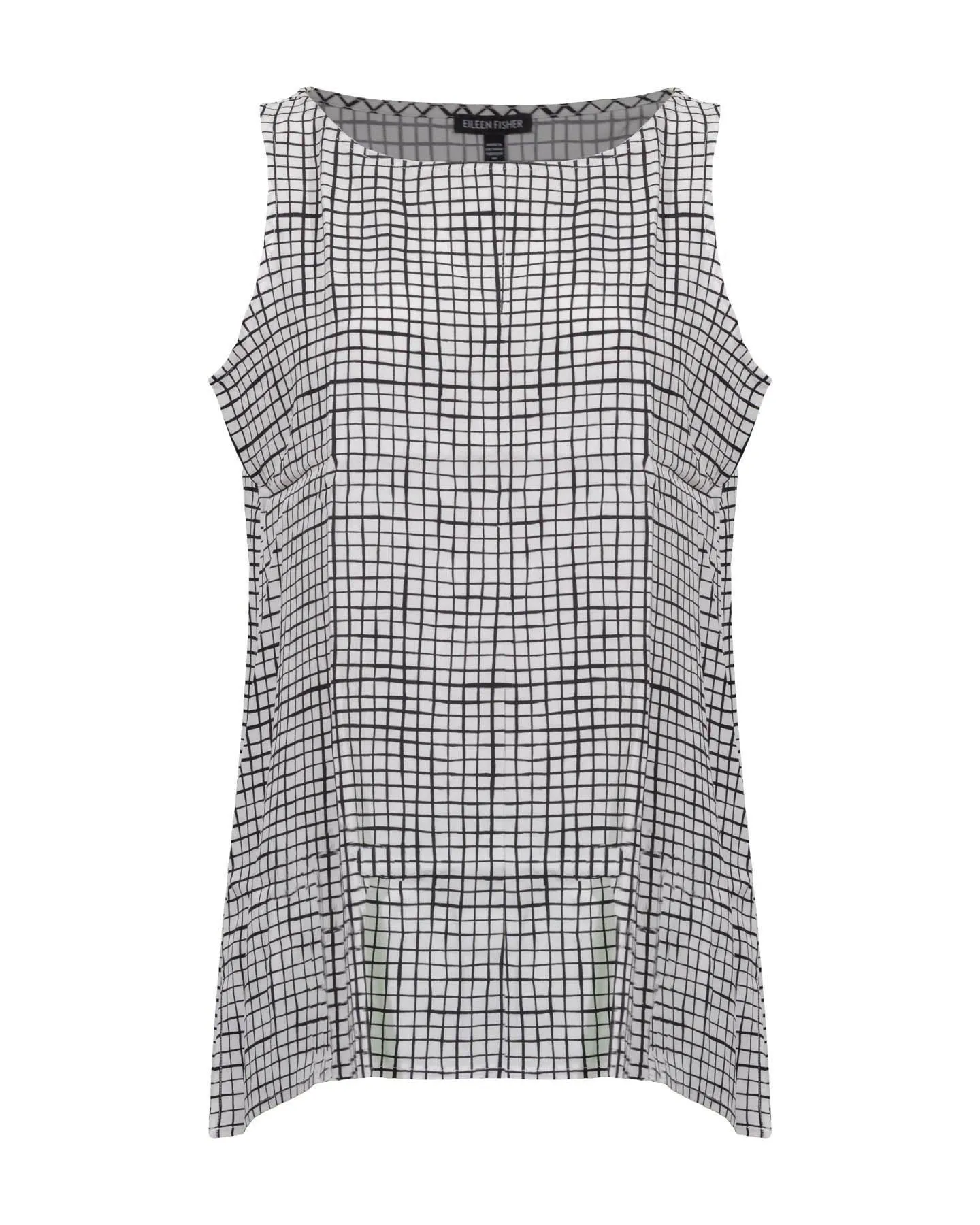 Bateau Neck Grid Tank Bone