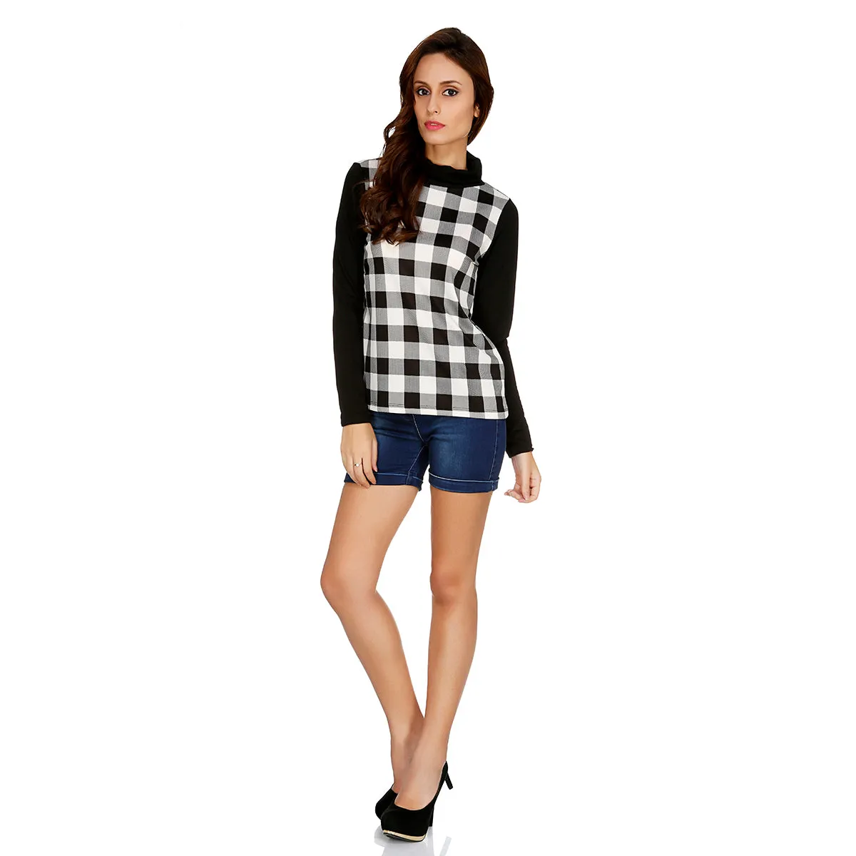 Black Chequered Top