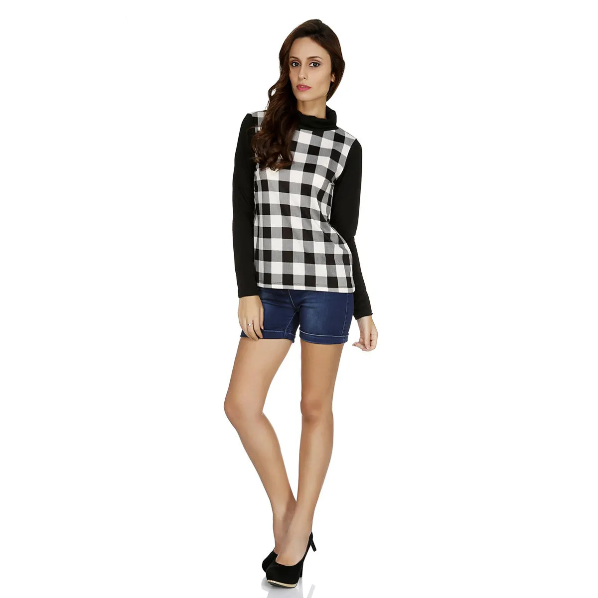 Black Chequered Top