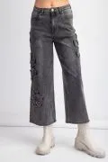 Black Flower Power Jeans