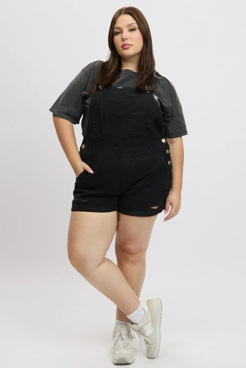 Black Overall Shorts