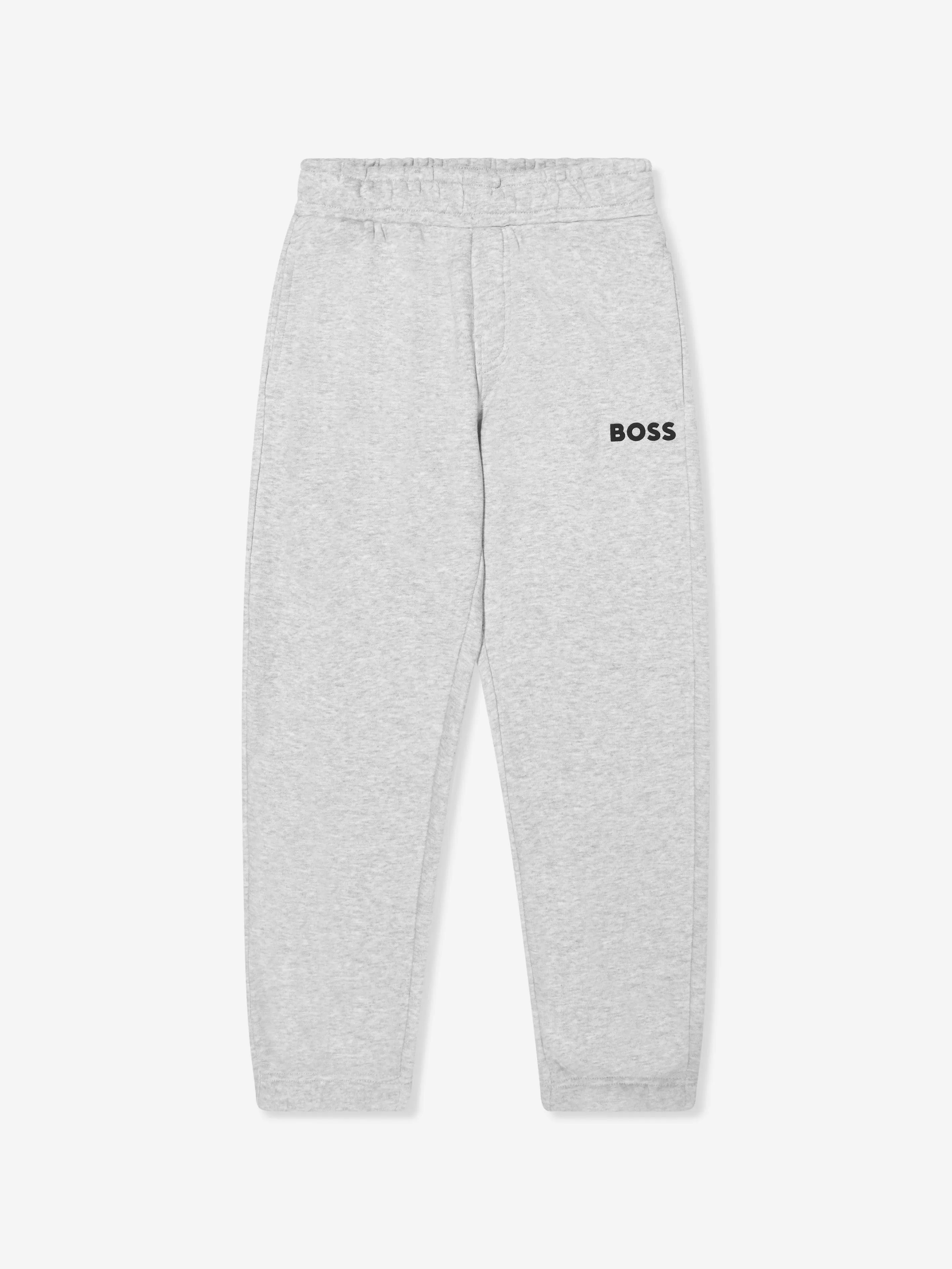 BOSS Boys Logo Joggers In Grey