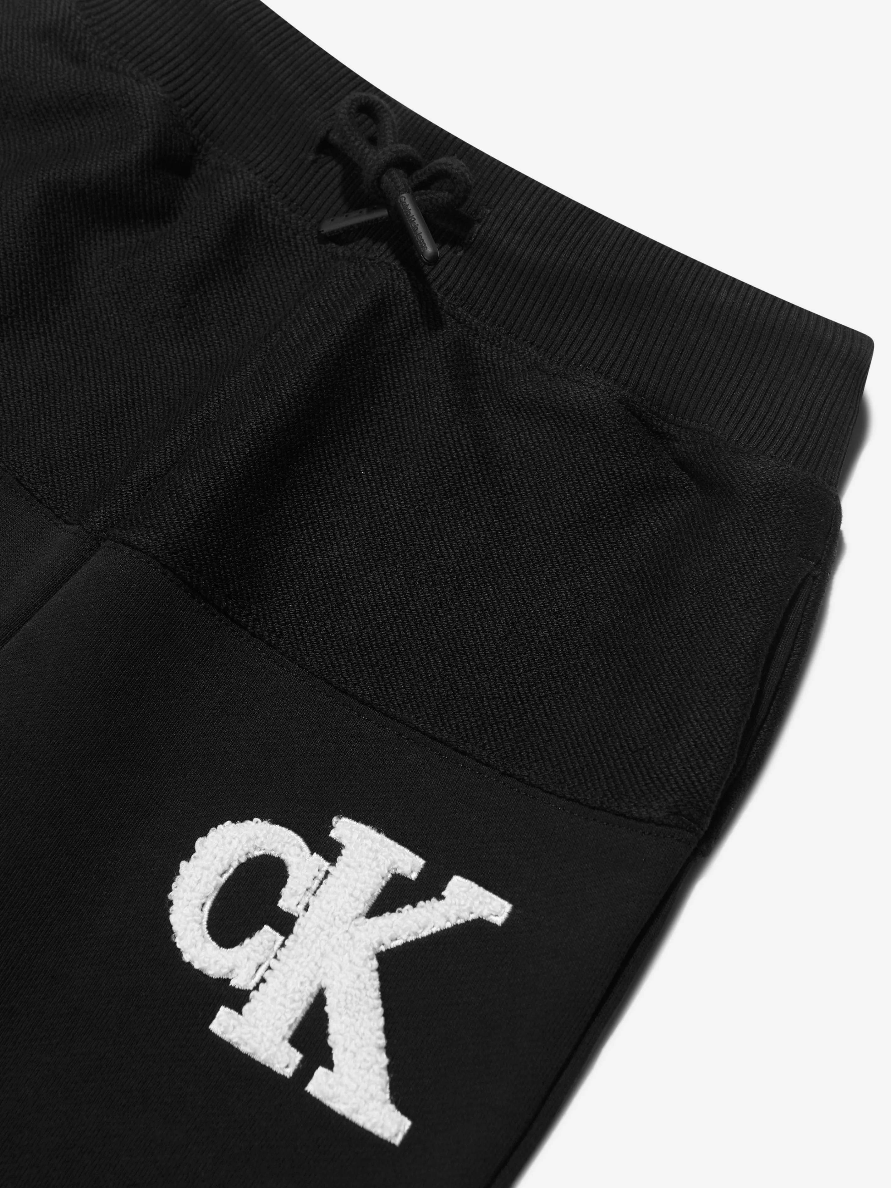 Calvin Klein Boys CK Towelling Loopback Joggers in Black