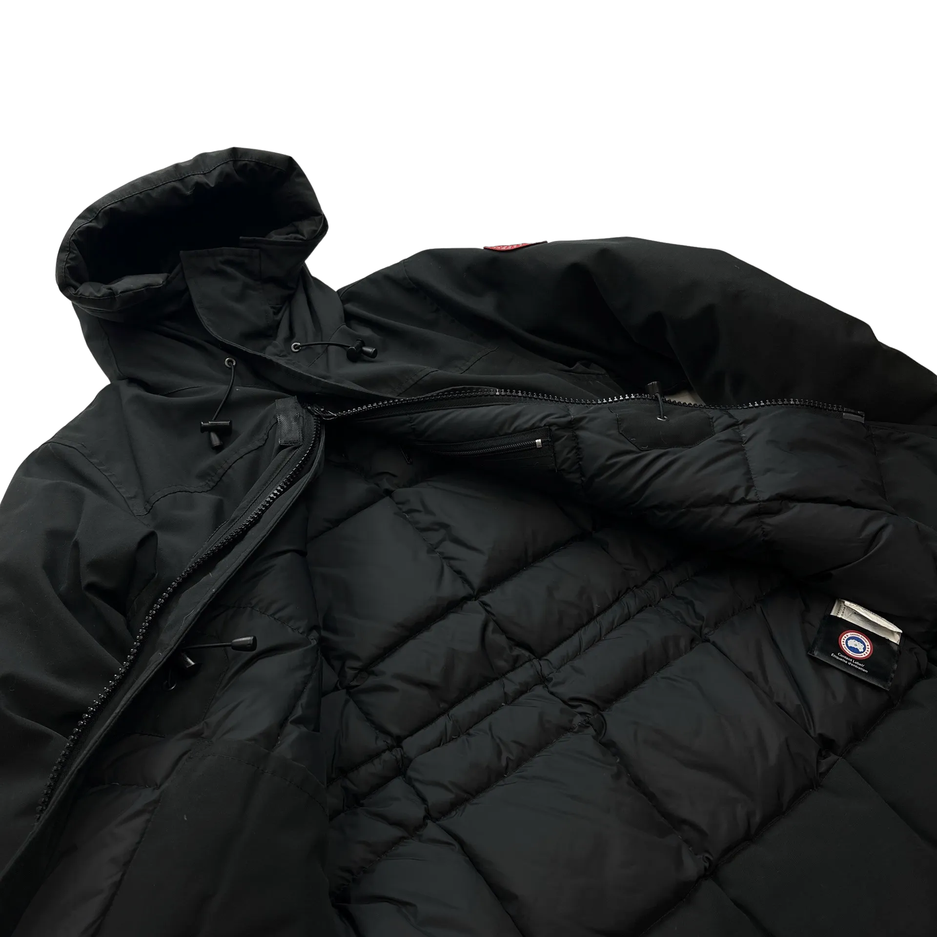 Canada Goose Black Premium Down Filled Multipocket Spellout Jacket - Medium