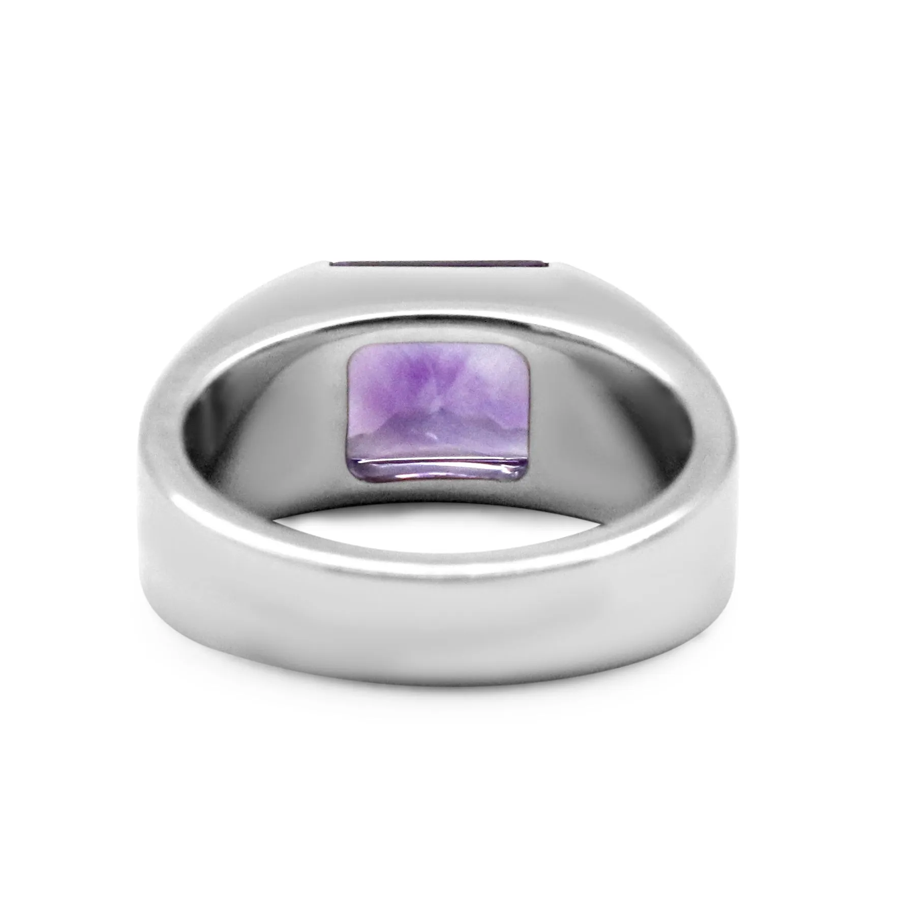 Cartier Amethyst Tank Ring Size 54 - 18ct White Gold