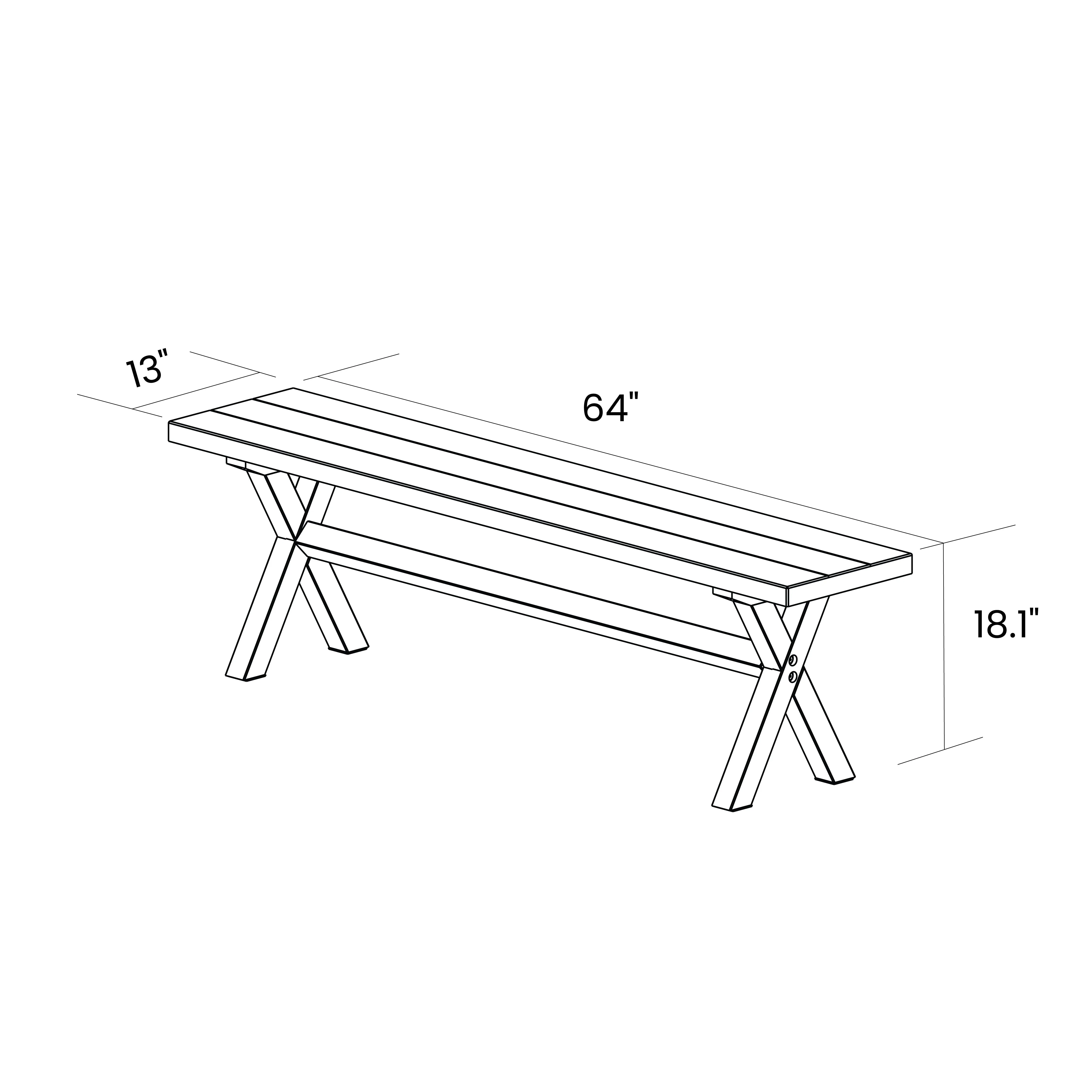 Cascais Solid Wood Bench