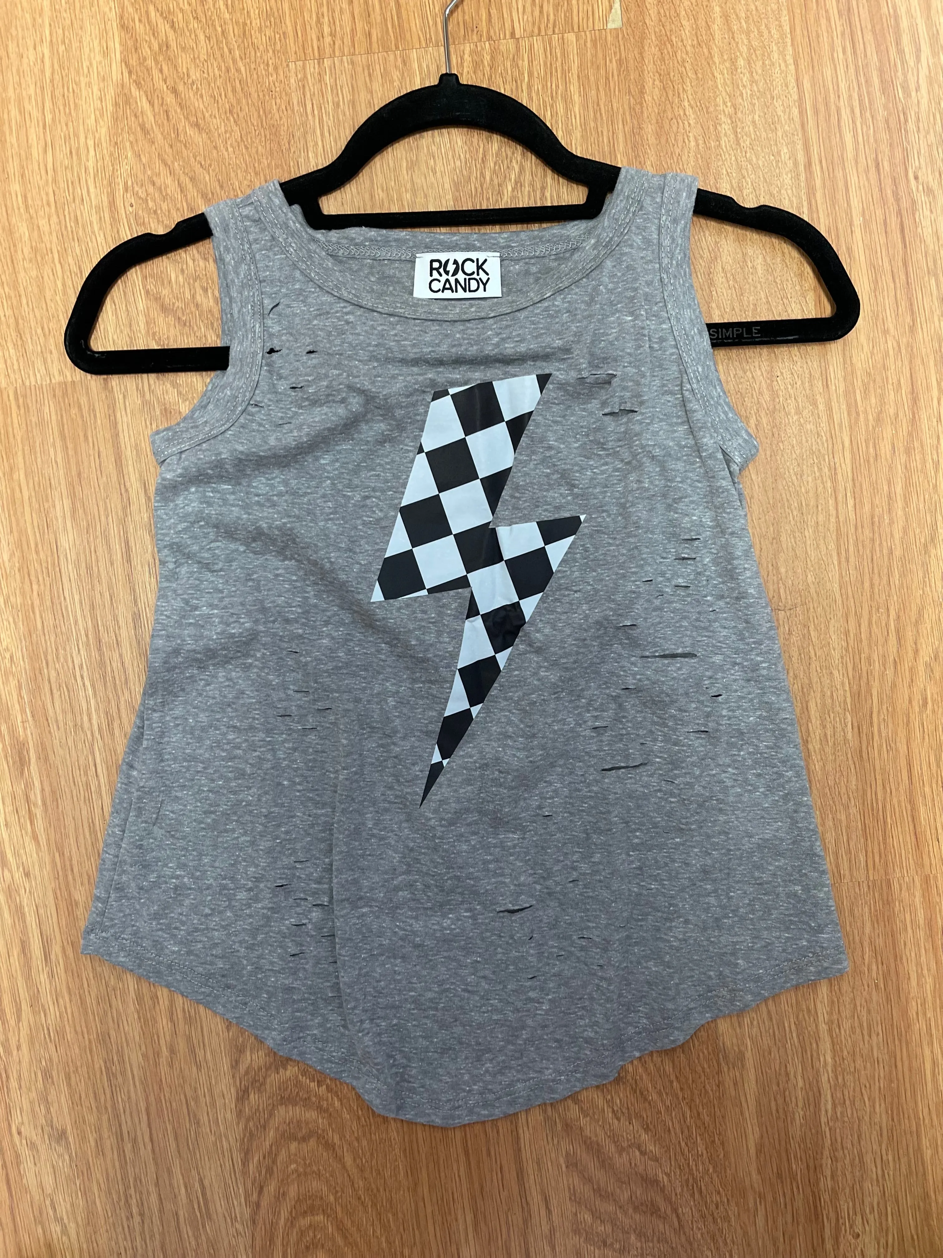 Checker Bolt Cut Neck Tank