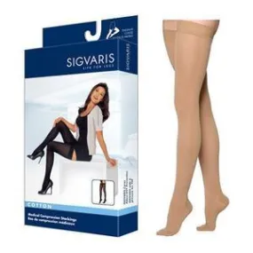 Cotton Comfort Women's Thigh-High Compression Stockings Grip-Top Small Long, Crispa