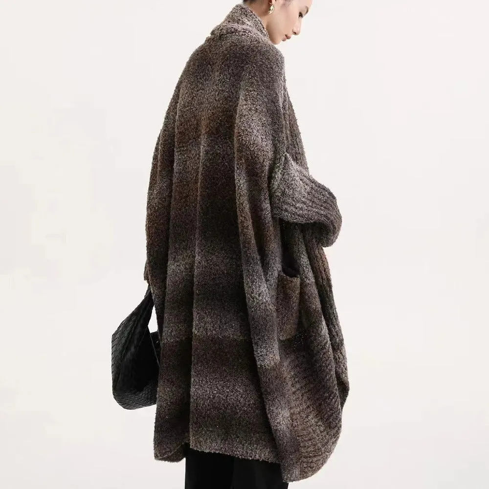 Daily woolen coat long cardigan coat womens