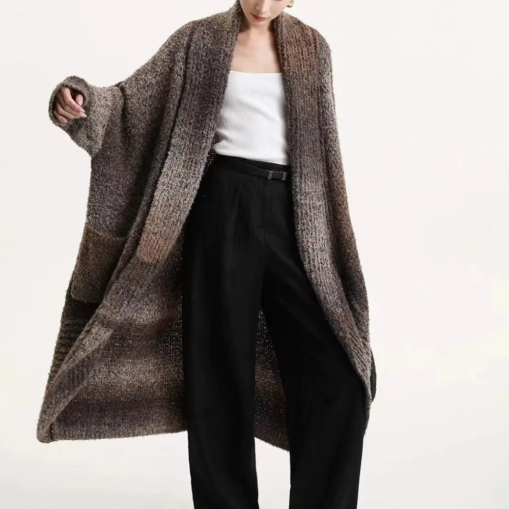 Daily woolen coat long cardigan coat womens