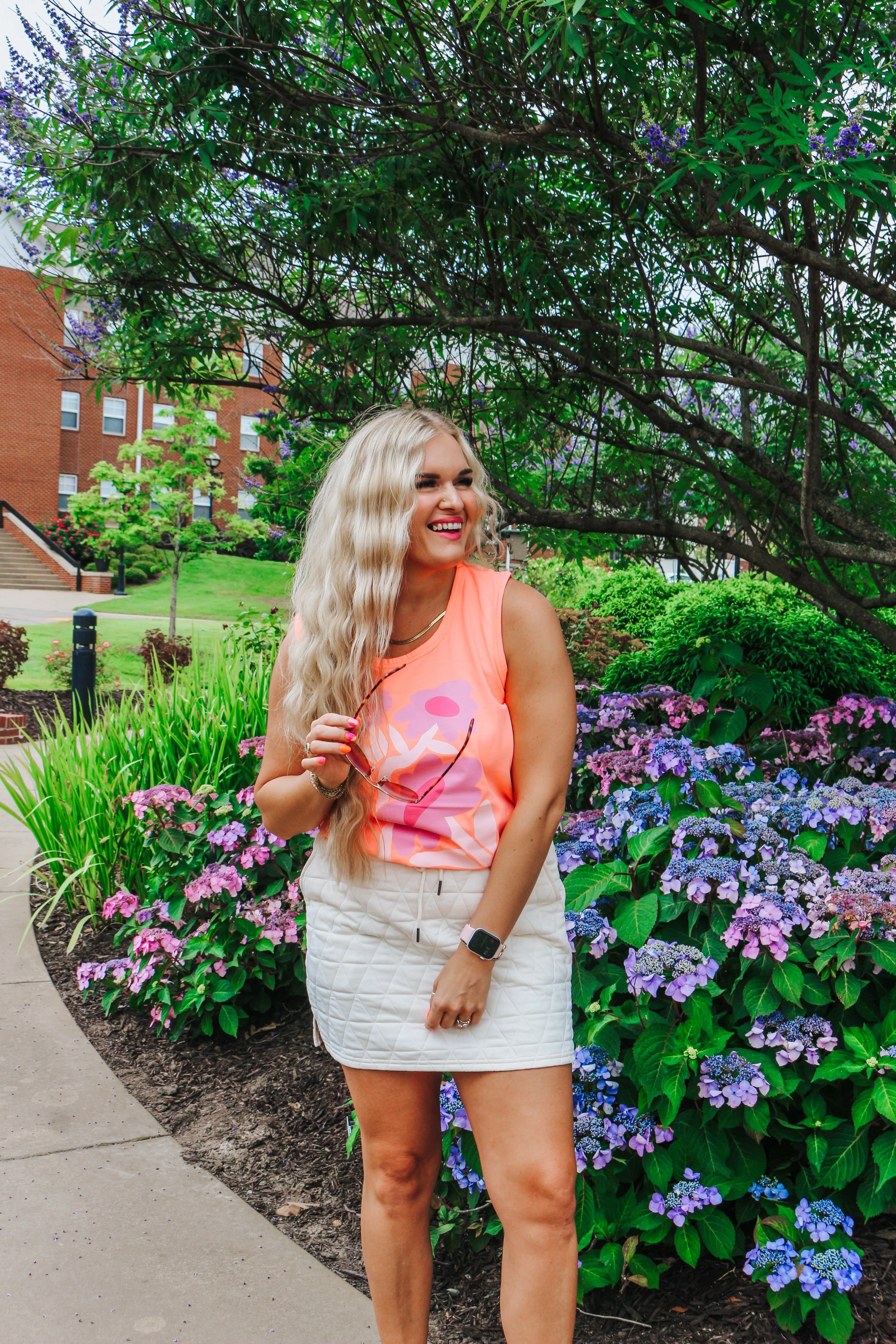 Dales Funky Flower Orange Tank