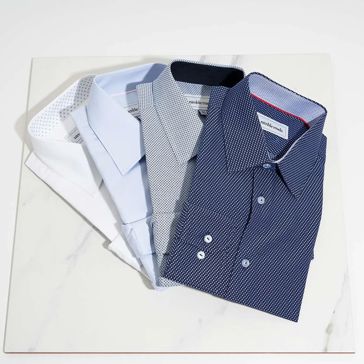 Dark Blue Printed Dress Shirt | The No. 10