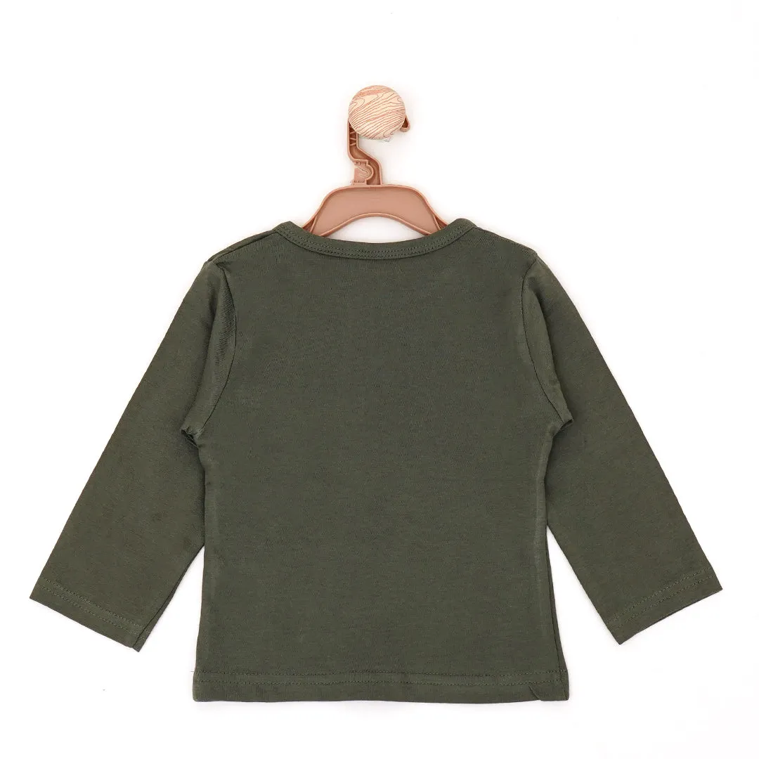 Dark Green Baby Shirt with Pocket